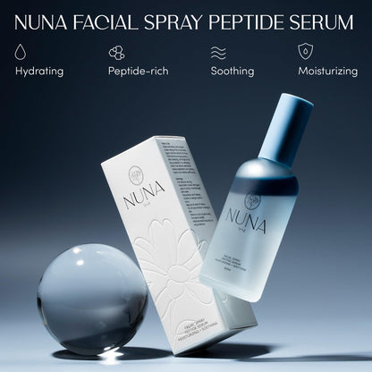 NUNA Ultra Hydrating Face Serum Spray — Peptides, Niacinamide, Hyaluronic Acid • Korean Lightweight Mist & Makeup Setter, 3.38 fl oz