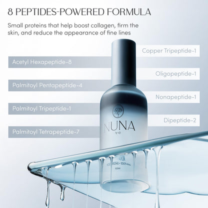 NUNA Ultra Hydrating Face Serum Spray — Peptides, Niacinamide, Hyaluronic Acid • Korean Lightweight Mist & Makeup Setter, 3.38 fl oz