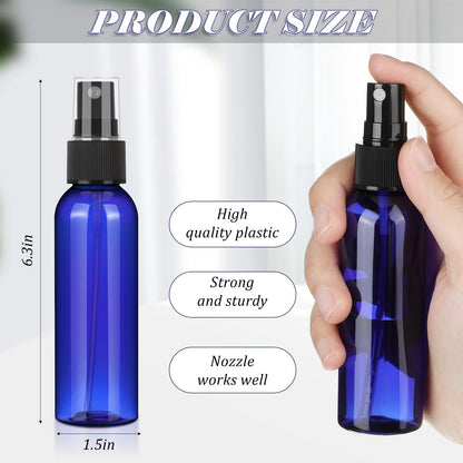 Nuogo 90-Pack 4oz Plastic Mini Spray Bottles – Refillable Travel Perfume Bottles, Blue