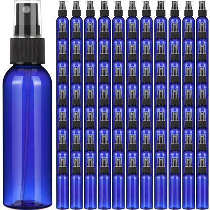 Nuogo 90-Pack 4oz Plastic Mini Spray Bottles – Refillable Travel Perfume Bottles, Blue