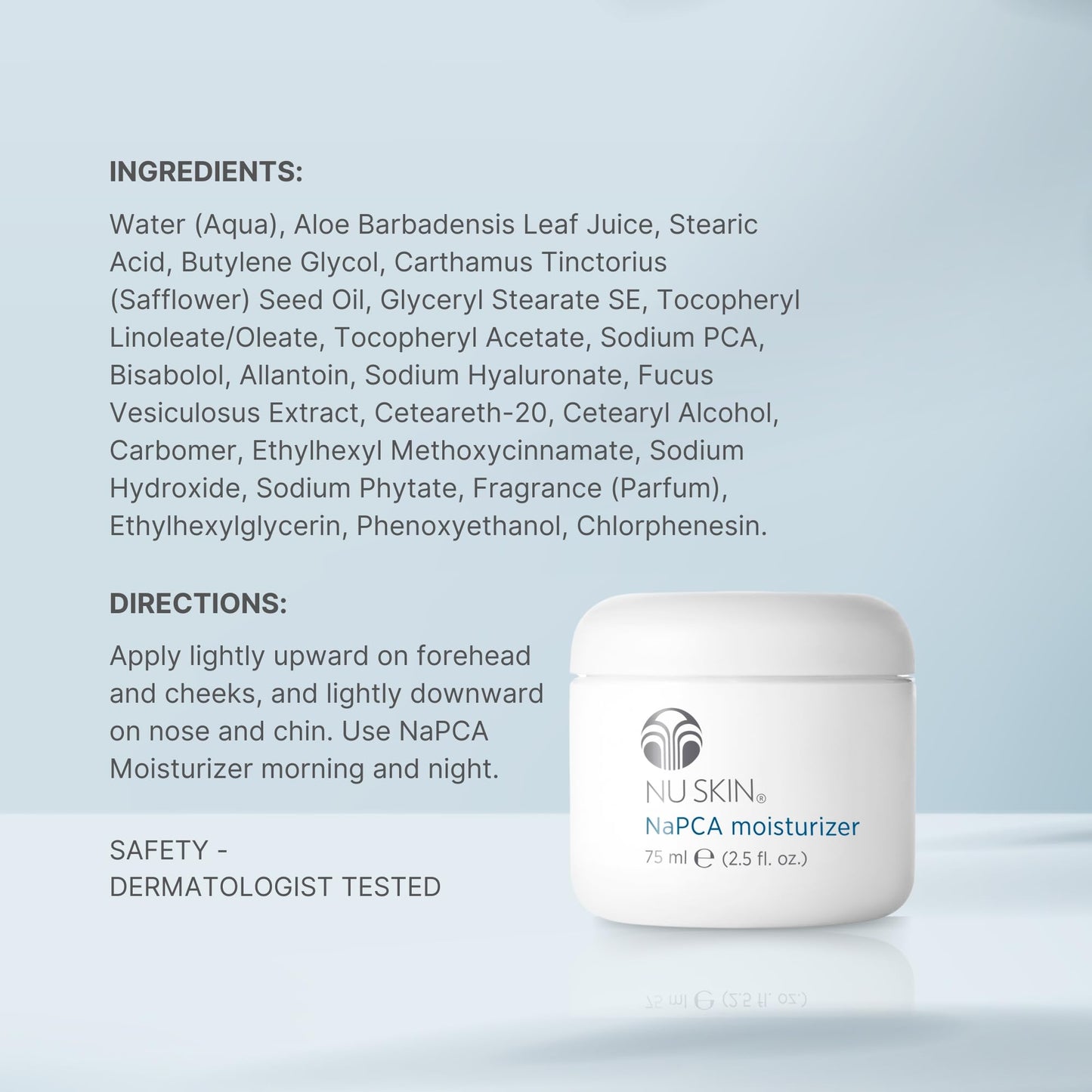 NuSkin NaPCA Moisturizer | Hydrating, Non-Greasy Formula for All Skin Types | 2-Pack, 2.5 oz