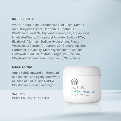 NuSkin NaPCA Moisturizer | Hydrating, Non-Greasy Formula for All Skin Types | 2-Pack, 2.5 oz