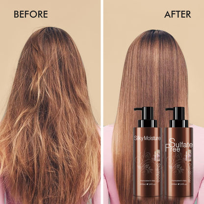 NUSPA Moisturizing Organic Moroccan Argan Oil Shampoo & Conditioner Set – Sulfate Free, Color Safe