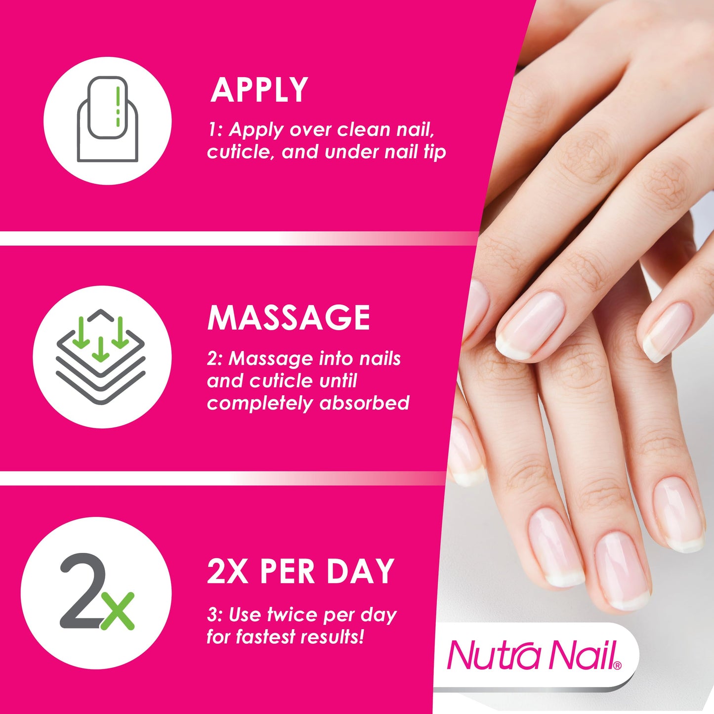 Nutra Nail 5 to 7 Day Growth Treatment - Fast Nail Strengthener Repair Serum (0.47 fl oz) Pack of 2