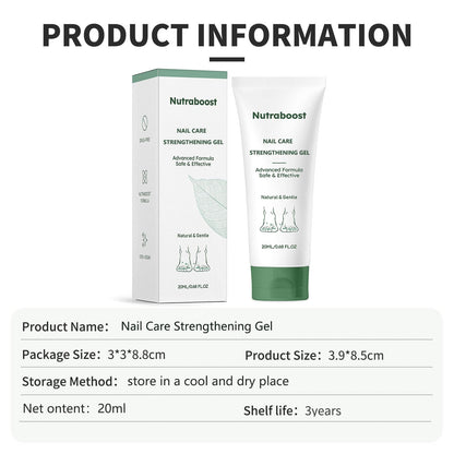 Nutraboost Natural Nail Care Gel – Strengthening Cuticle Serum for Damaged Nails, 20 ml (2-Pack)