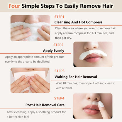 Nutraboost Women's Facial Hair Removal Cream — 4 Min, 7 Days Smooth | 2-in-1 with Soothing Cream