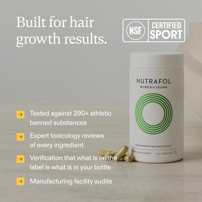 Nutrafol Women's Hair Growth Supplements - 1 Month Vegan Formula for Thicker, Stronger Hair (Ages 18-44) | Dermatologist Recommended