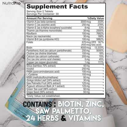NutraPro Hair Growth Vitamins for Women – Saw Palmetto, Biotin & DHT Blocker