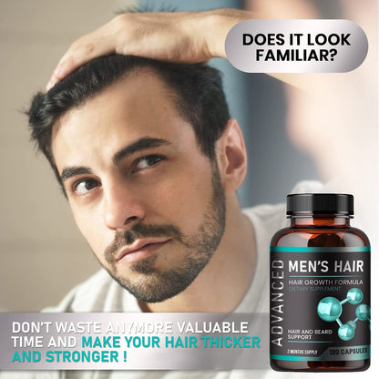 NutraPro Hair Growth Vitamins for Men – Anti Hair Loss Pills, Regrow Hair & Beard Support | 120 Caps