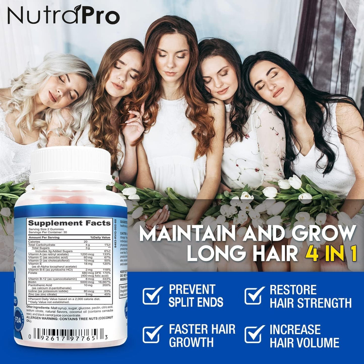 NutraPro Long Hair Gummies – Anti-Hair Loss & Growth Support