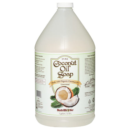 NutriBiotic Pure Coconut Oil Soap, Unscented, 1 Gallon | Organic, Biodegradable, Vegan