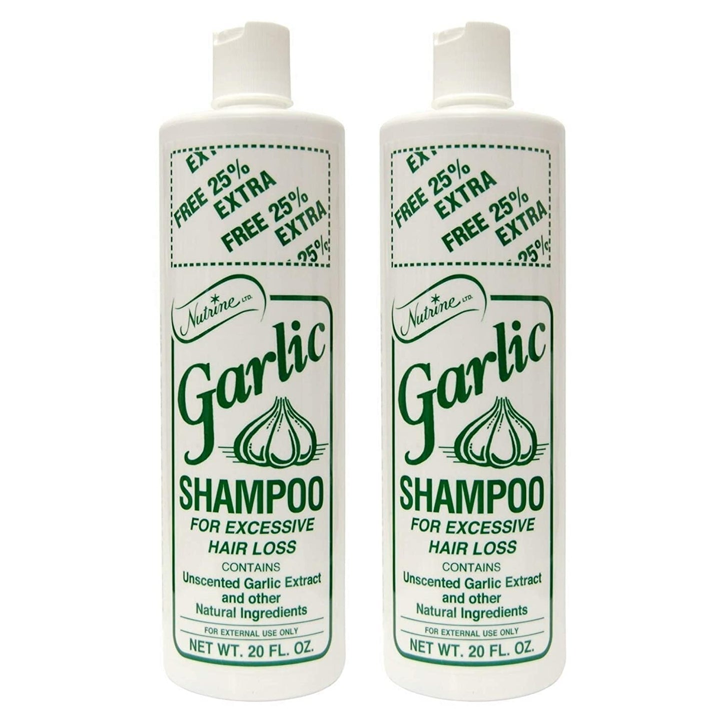 Nutrine Garlic Shampoo Unscented 20oz – 2 Pack
