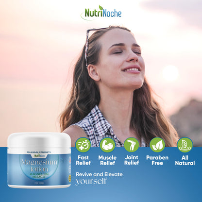 NutriNoche Magnesium Lotion - Nano Magnesium Cream for Sleep & Rest | All Natural, Made in USA