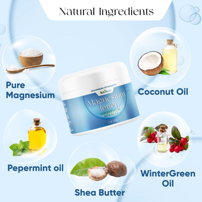 NutriNoche Magnesium Lotion - Nano Magnesium Cream for Sleep & Rest | All Natural, Made in USA