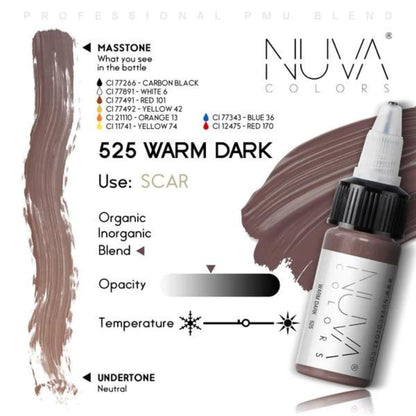 Nuva Pigments for PMU Scar Procedures — Customizable, Cool Undertone (Warm Dark)