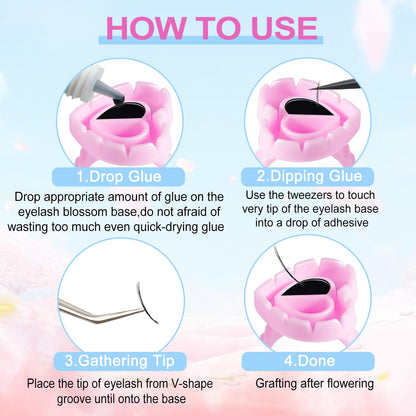NXJ INFILILA Glue Rings for Eyelash Extensions – 300Pcs Disposable Heart-Shaped Cups