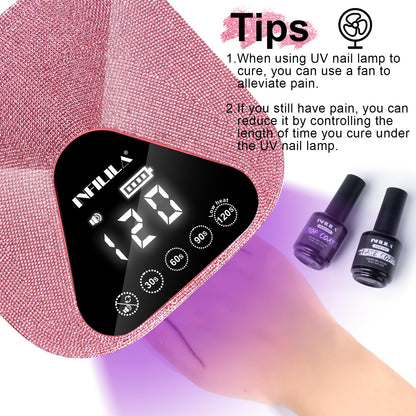 NXJ INFILILA Glitter Poly Nail Gel 50ml – Hot Pink Sparkle Builder Gel for UV/LED Nails | DIY Home Salon