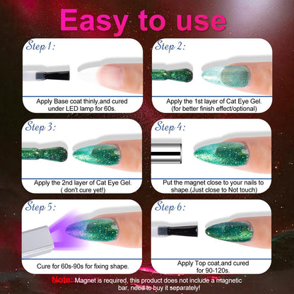 NXJ INFILILA Pink Cat Eye Gel Nail Polish | Galaxy Glow02 – Magnetic Holographic Glitter