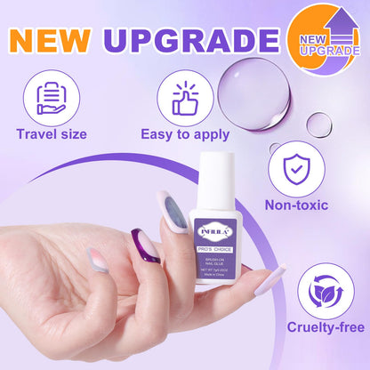NXJ INFILILA Super Strong Nail Glue with Precision Brush – Quick Dry, 3-Pack 7ML