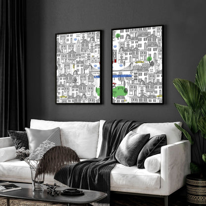 NY City Wall Art | Set of 2 travel posters