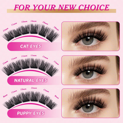 NYCAAR Lash Clusters 3D Effect Kit – 154pcs 200D D-Curl, 9-16mm Mix, DIY Lashes with Glue & Remover