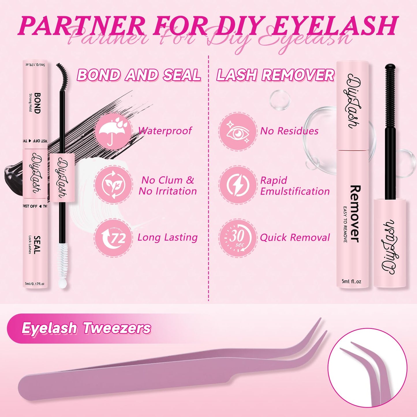 NYCAAR DIY Lash Extension Kit 280Pcs – 40D/50D Clusters, 9-16mm, Easy Application