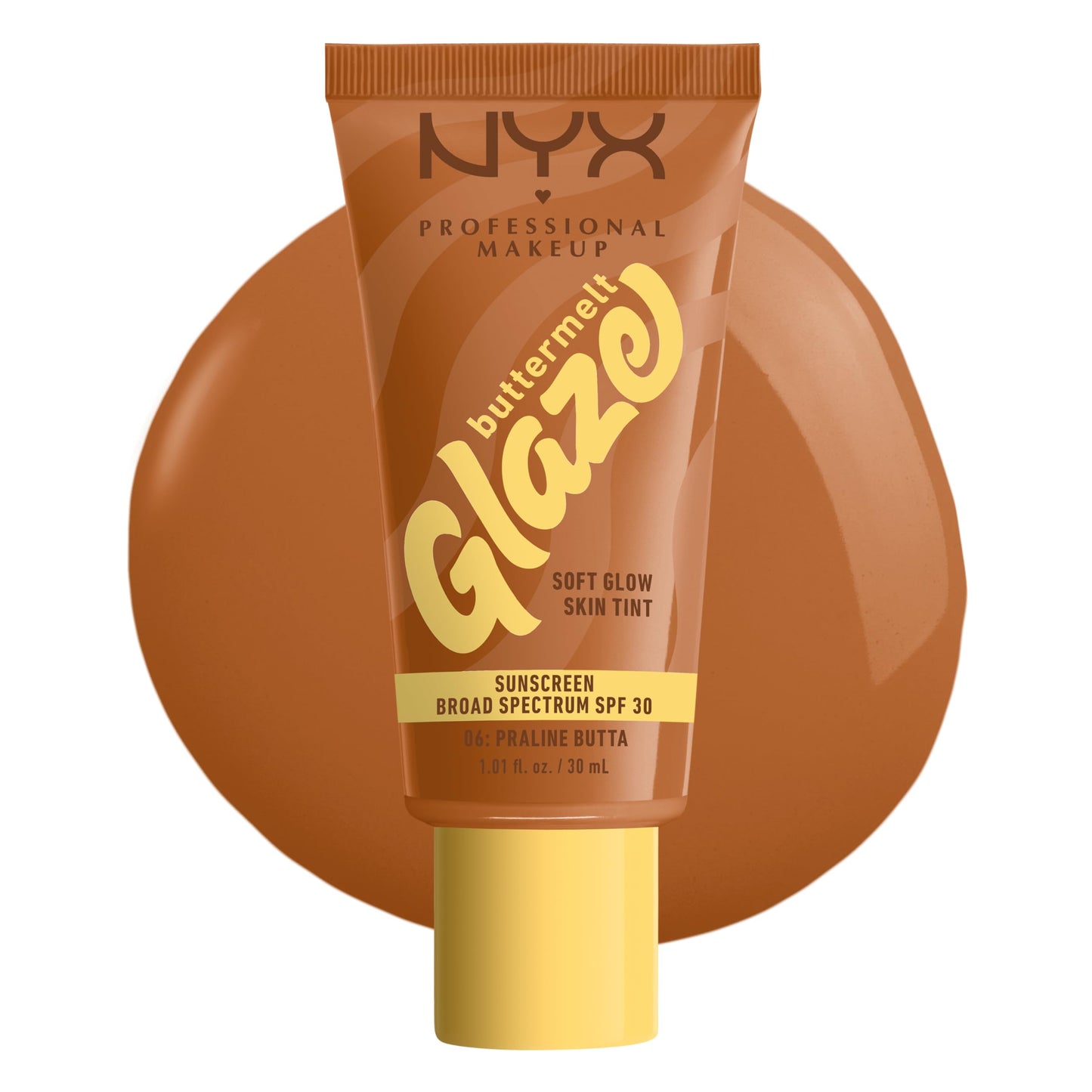 NYX PROFESSIONAL MAKEUP Buttermelt Glaze SPF 30 Skin Tint – 12HR Wear (Praline Butta)