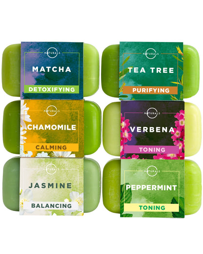 O NATURALS 100% Natural Bar Soap Gift Set – Green Tea Collection with Organic Oils & Essential Oils