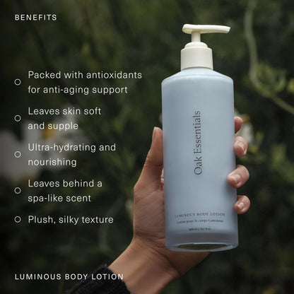 Oak Essentials Luminous Body Lotion | Hydrating Blue Tansy and Rose Oil with Turmeric – Travel Size 1.33 fl oz