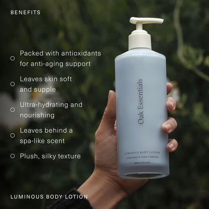 Oak Essentials Luminous Body Lotion | Hydrating Blue Tansy, Rose Oil, Turmeric, Shea Butter & Coconut Oil