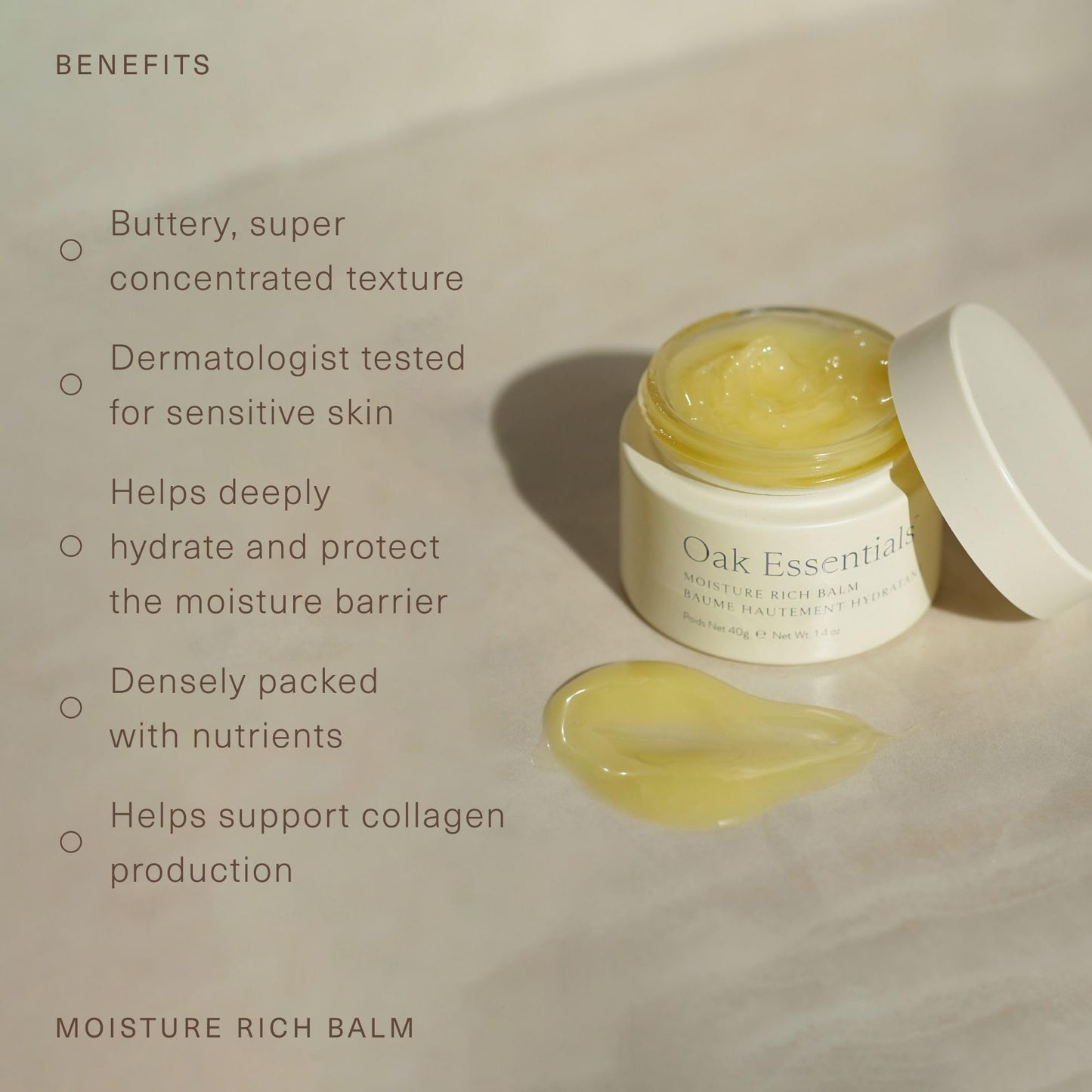Oak Essentials Moisture Rich Balm | Deep Hydration with Sea Buckthorn & Borage Oil