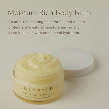 Oak Essentials Moisture Rich Body Balm | Ultra-Hydrating Cream with Sea Buckthorn Oil, Cocoa Butter & Coconut Oil (5.3 oz)