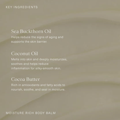 Oak Essentials Moisture Rich Body Balm | Ultra-Hydrating Cream with Sea Buckthorn Oil, Cocoa Butter & Coconut Oil (5.3 oz)