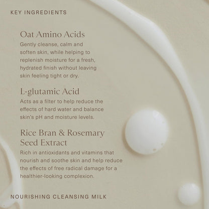 Oak Essentials Nourishing Cleansing Milk – Gentle Makeup Remover with Oat Amino Acids, Rice Bran & Rosemary