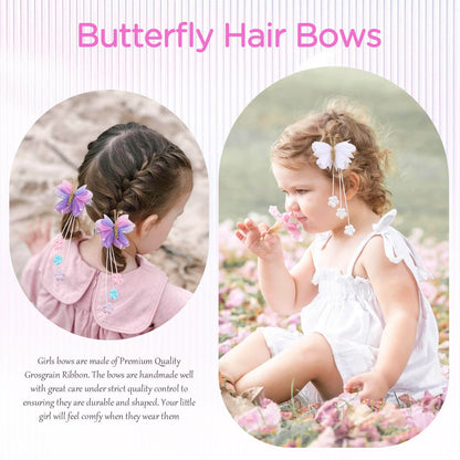 OAOLEER 6PCS Halloween Hair Bows for Girls – Yellow Purple Flower Clips with Alligator Clips