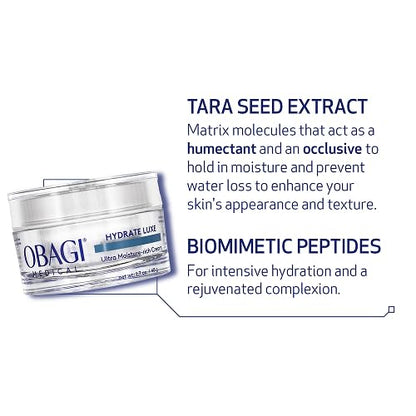 Obagi Hydrate Luxe Ultra-Rich Night Cream – Non-Comedogenic with Tara Seed Extract | Two Pack, 2 x 1.7 oz