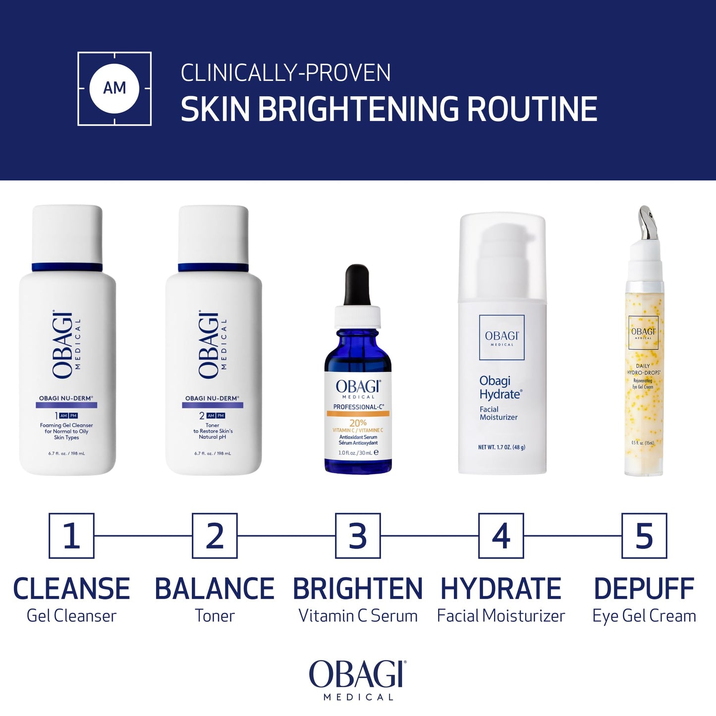 Obagi Medical Professional-C 20% Vitamin C Serum – Brighten Skin Tone & Minimize Fine Lines | 1 oz