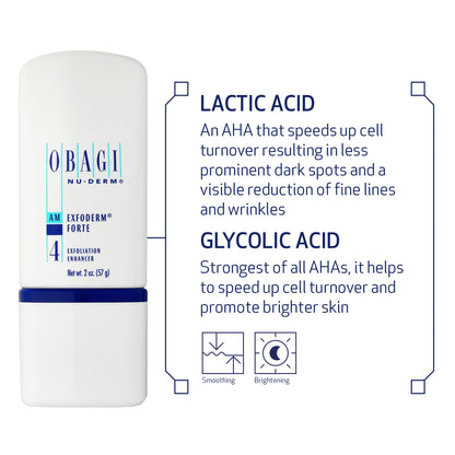 Obagi Nu-Derm Exfoderm Forte – Advanced Exfoliating Lotion with Glycolic & Lactic Acids for Normal to Oily Skin | 2 oz