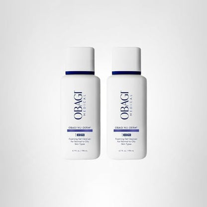Obagi Nu-Derm Foaming Gel – Gel-Based Cleanser for Normal to Oily & Sensitive Skin | Two Pack