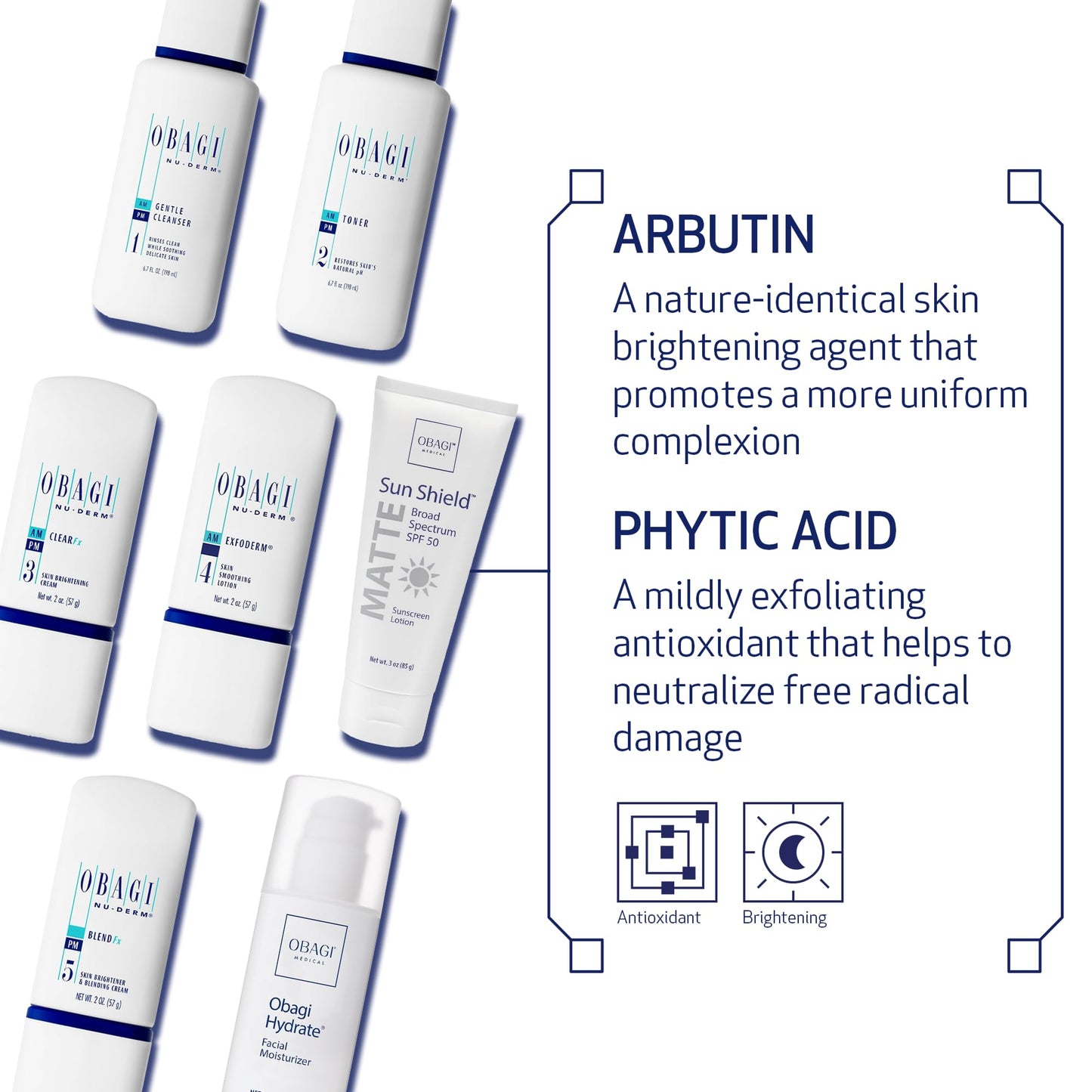 Obagi Nu-Derm Fx Skin Brightening System for Normal to Dry Skin — 7-Step Routine
