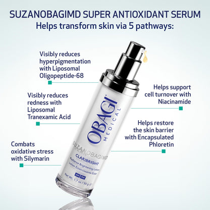SUZANOBAGIMD Claribright Brightening Lotion – Reduces Dark Spots & Redness, Supports Cell Turnover, Safe for Sensitive Skin – 1.7 oz