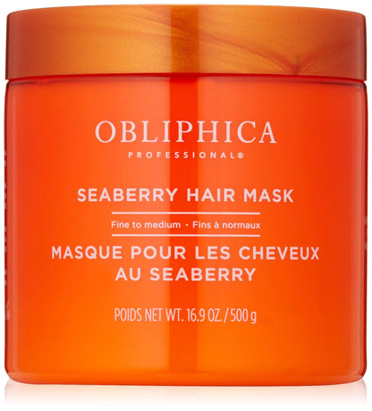 Obliphica Professional Seaberry Hair Mask - Deep Conditioning for Dry, Damaged & Color-Treated Hair | 16.9 oz