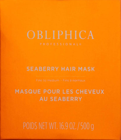 Obliphica Professional Seaberry Hair Mask - Deep Conditioning for Dry, Damaged & Color-Treated Hair | 16.9 oz