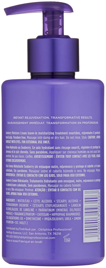 Obliphica Professional Seaberry Leave-In Moisture & Anti-Frizz Cream – 10 Fl Oz