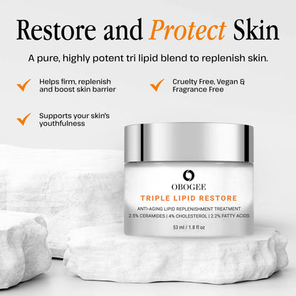 OBOGEE Triple Lipid-Peptide Cream | Firming, Hydration & Anti-Aging Face Moisturizer (53 ml)