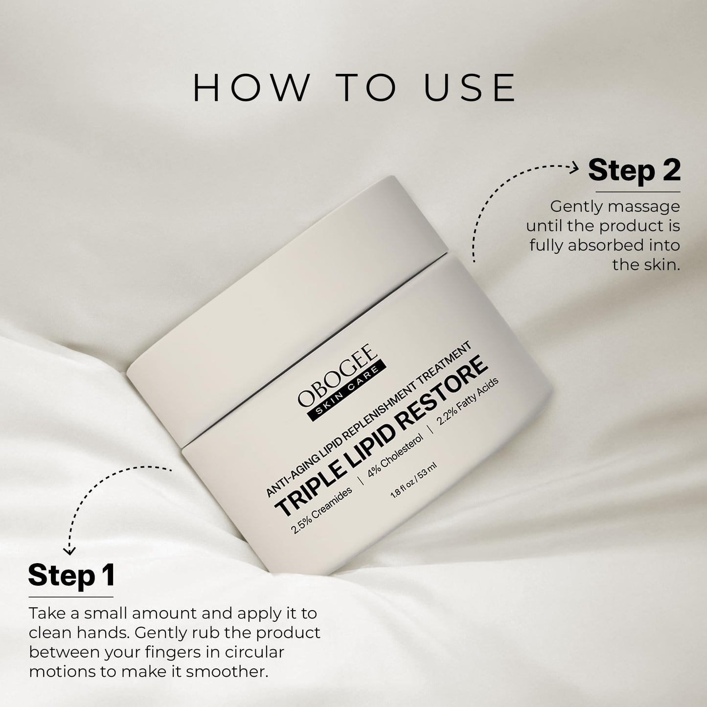 OBOGEE Triple Lipid Restore – Firming Anti-Aging Moisturizer with Ceramides, Peptides & Hyaluronic Acid (53 ml)