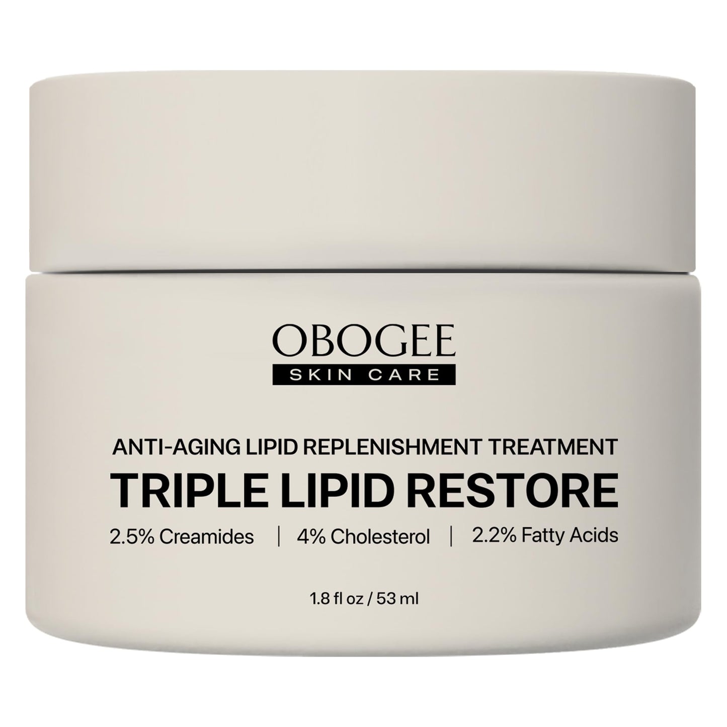 OBOGEE Triple Lipid Restore – Firming Anti-Aging Moisturizer with Ceramides, Peptides & Hyaluronic Acid (53 ml)