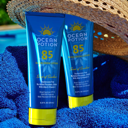 Ocean Potion Sunscreen Lotion SPF85 6.8oz – UVA/UVB Protection, 80-Min Water-Resistant