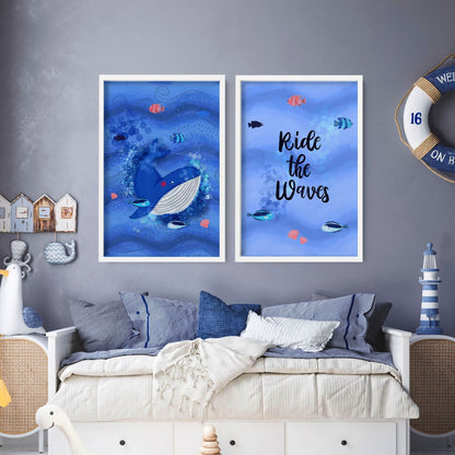 Ocean artwork | set of 2 wall art  for Nursery