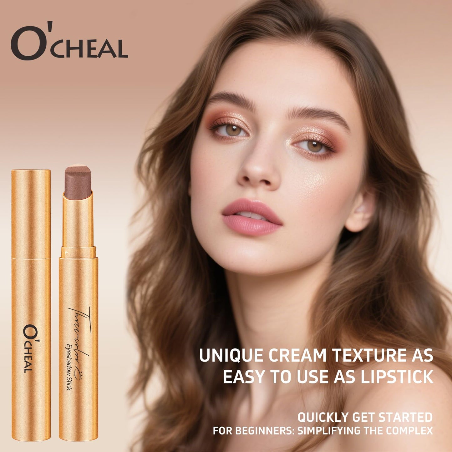 O'CHEAL 4PCS Gradient Eyeshadow Sticks – Waterproof, Long-Lasting, Crease-Proof